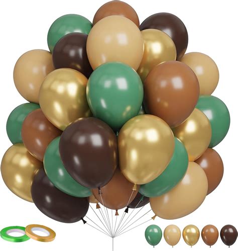 Amazon.com: Funhot Green and Brown Balloons Set, 60PCS Sage Green Brown ...