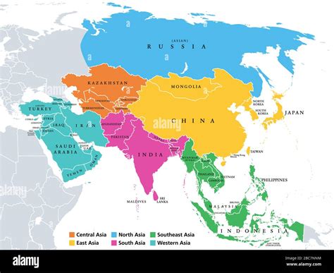Mapa De Asia Con Nombres