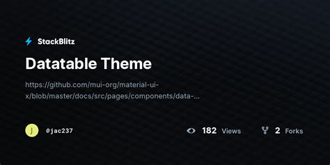 DataTable Theme 的图像结果