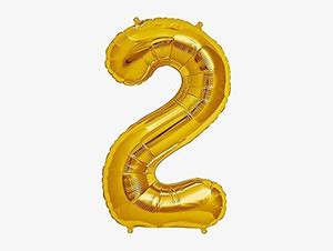 Flipkart.com | Selibration Solid 16 Inch "2" Number Gold Foil Balloon ...