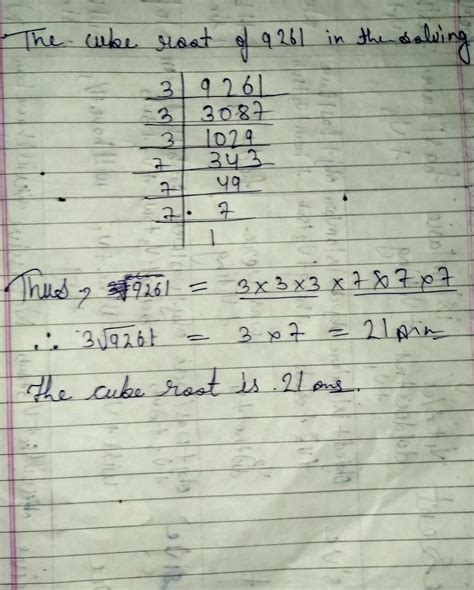 find the cube root of 9261 - Brainly.in