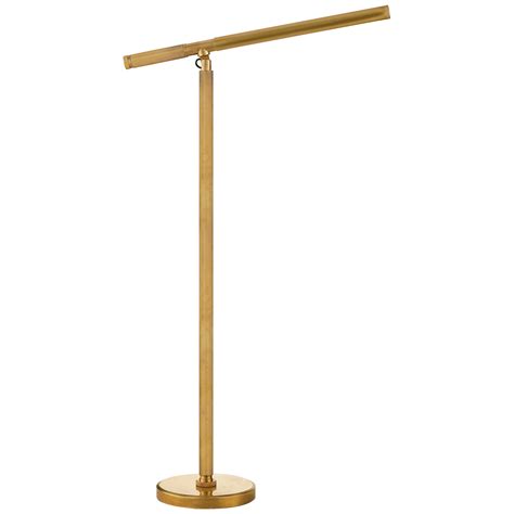 Barrett Knurled Boom Arm Floor Light in Natural Brass | Floor lamp ...