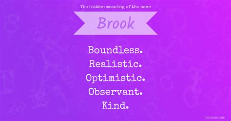The hidden meaning of the name Brook | Namious