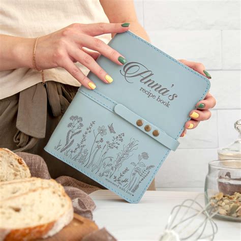 Personalized Recipe Book Binder Leather Recipe Notebook Unique ...