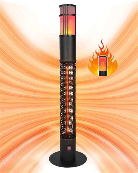 Star Patio Outdoor Freestanding Electric Patio Heater with LED Flame ...