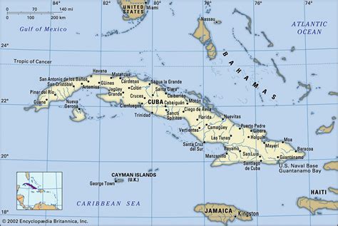 Map of Cuba and geographical facts, Where Cuba is on the world map - World