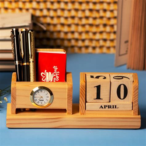 Special Wooden Mobile Stand With Calender - love craft gift