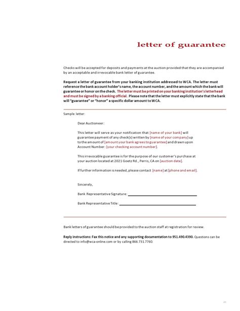 45 Professional Letter Of Guarantee Samples ᐅ TemplateLab