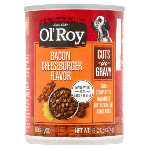 Ol' Roy Wet Dog Food, Bacon Cheeseburger Flavor Cuts in Gravy, 13.2 oz ...