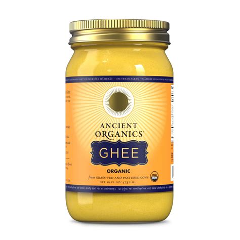 Ancient Organics Ghee, Organic BDF32 Grass Fed Ghee Gluten Free Ghee, Clarified Butter, Vitamins ...