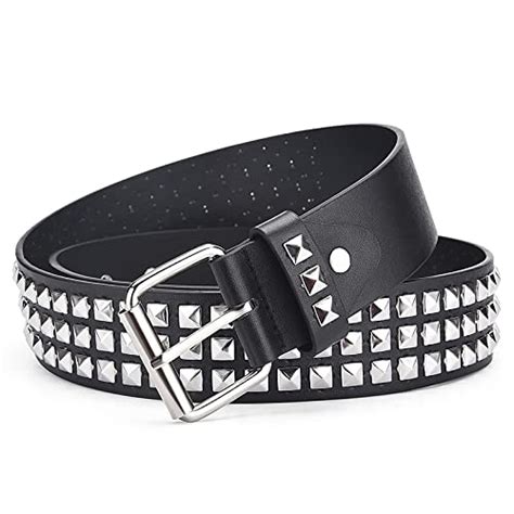 PALAY® Punk Rock Studded Belt for Women, Wide PU Leather Belt for Men ...