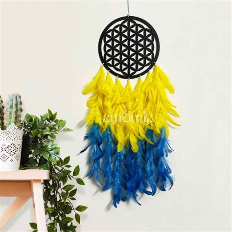 Designer Big Dream Catcher in Yellow and Blue with Customizable Options ...