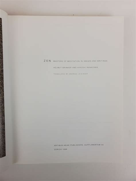 ZEN: MASTERS OF MEDITATION IN IMAGES AND WRITINGS | Helmut Brinker, Hiroshi Kanazawa, Andreas ...