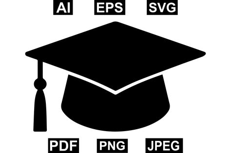 Graduation Cap Outline Vector Icon Graphic by Silhouette Station ...