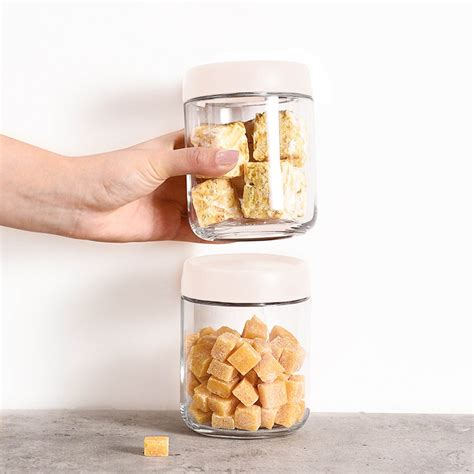 Byikun 2pc Thick Glass Jar Lid Reusable Leak Proof Wide Mouth Jar Overnight Oats Fruit Salad ...