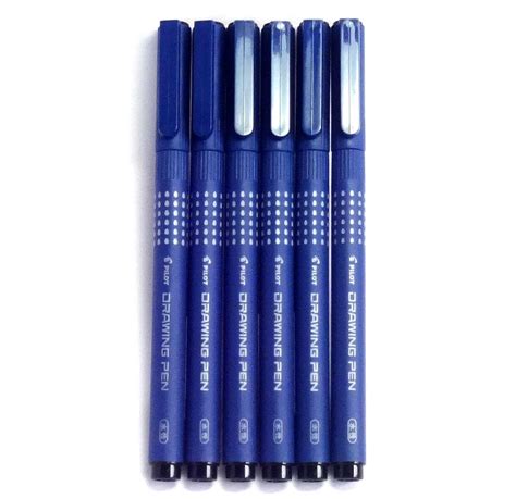 Pilot Drawing Pens, Pack of 6 Assorted Tip Sizes (0.05mm-0.8mm), Black ...