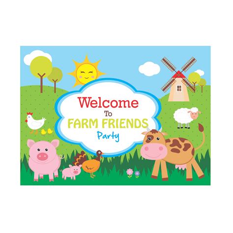 Farm Friends Party Theme Entrance Banner | Farm Friends Party Door Sign ...