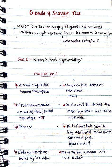 Gst - Ca intermediate gst handwritten summary notes for quick revision ...