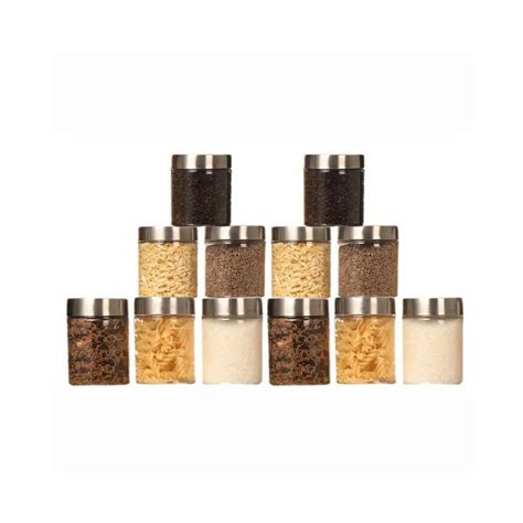 Plus Round Jars with Steel caps - Set of 12 - 200 ml, 300 ml – Pearlpet