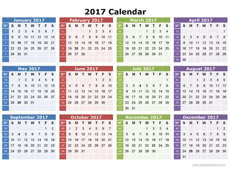 2017 Year Calendar Wallpaper: Download Free 2017 Calendar by Month ...