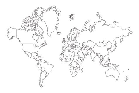 Simple World Map Without Borders 的图像结果
