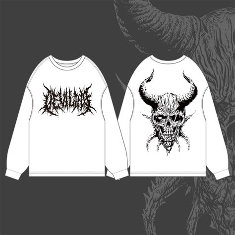 DEATH LOGO LONG TEE(White) | DEVILOOF OFFICIAL STORE