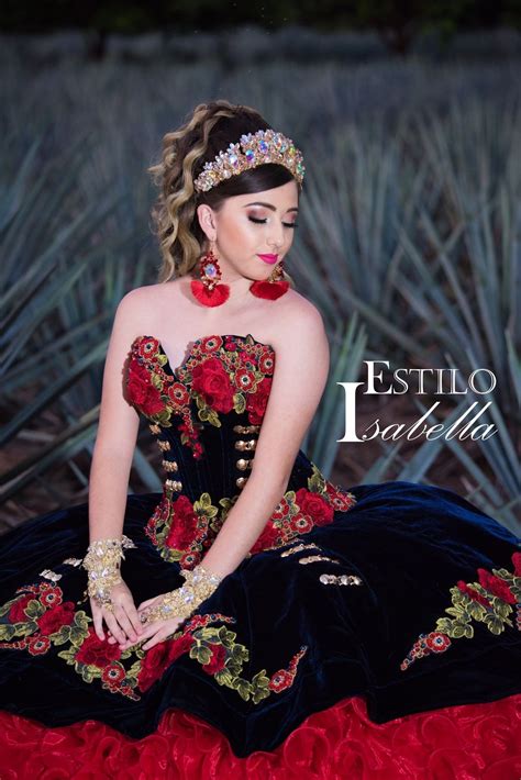 Mexican dress- Our quince dress red velvet dress is a beautiful mexican ...