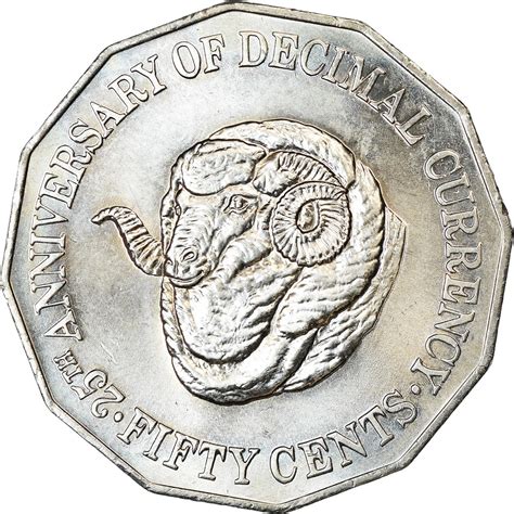 Fifty Cents 1991 25th Anniversary of Decimal Currency, Coin from ...