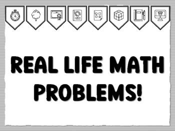 REAL LIFE MATH PROBLEMS! Math Grade7 Bulletin Board Kit, Ready to print ...