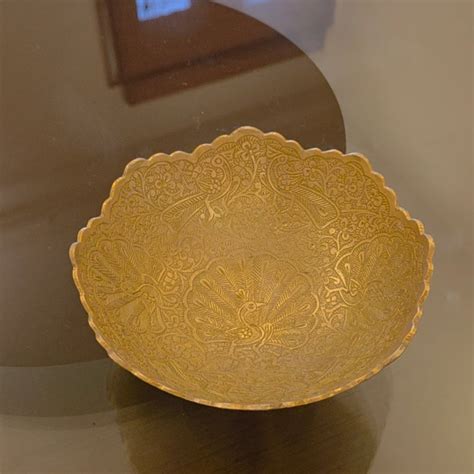 Hand-Carved Brass Serving Bowl