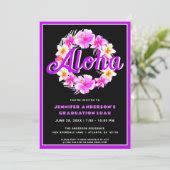 Aloha Tropical Graduation Luau Party Invitation | Zazzle