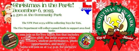 Haslet Christmas in the Park 2025, Haslet Community Park, 6 December ...