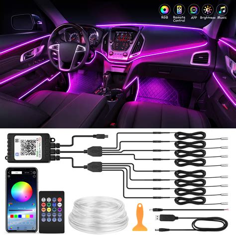 MICTUNING Interior Car LED Strip Lights, Wireless APP & Remote Control ...