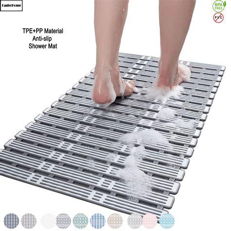 Shower Mat Non Slip Bathtub Mat - 27 x 16 Inch TPE+PP Soft Anti Slip ...