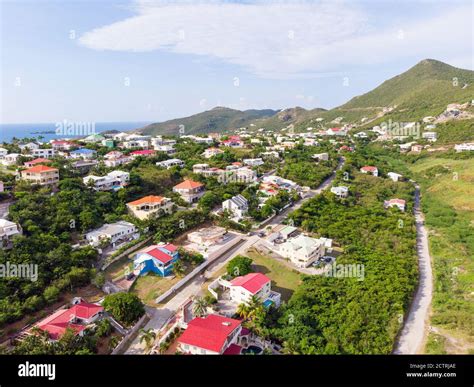 Aerial view of the Caribbean island of Sint maarten /Saint Martin ...