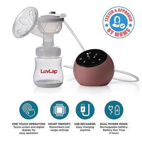 Buy LUVLAP ADORE ELECTRIC BREAST PUMP WITH 2 PHASE PUMPING RECHARGEABLE ...