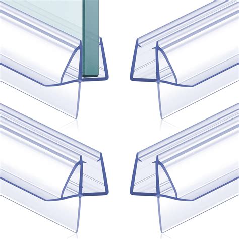 Frienda 4 Pcs Shower Door Bottom Seal 3/16" x 36'' Clear PVC Glass Door ...