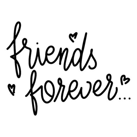 Friendship day hand drawn lettering. friends forever. vector elements ...