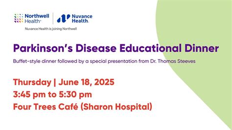 Parkinson’s Disease Educational Dinner, 50 Hospital Hill Rd, Sharon, CT ...