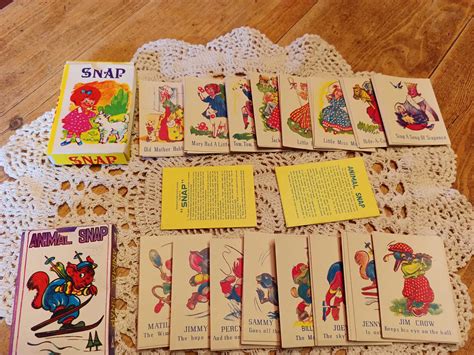Vintage Snap & Animal Snap Card Games incomplete - Etsy
