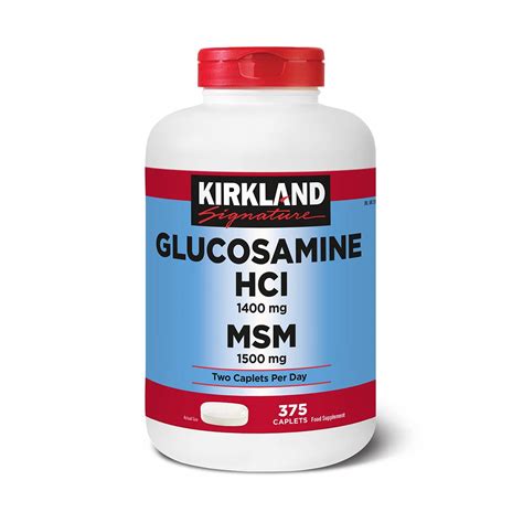 Buy Kirkland Signature Glucosamine HCI & MSM, 375 Cets Online at ...