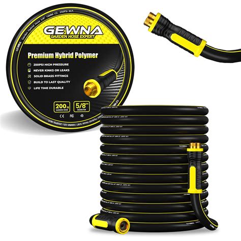 GEWNA 200 ft. Garden Hose - Burst Proof Rubber 3 - Layer Water Hose ...