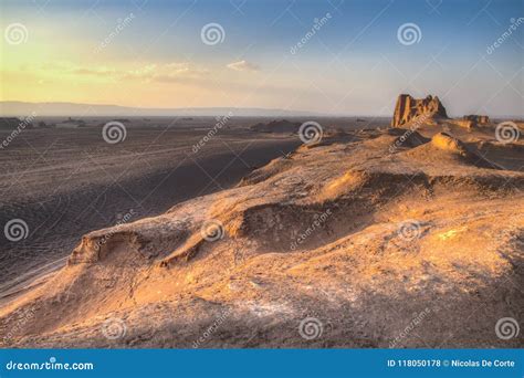 Sunset at the Dasht-e Lut Desert Near Kerman, Iran Stock Photo - Image ...