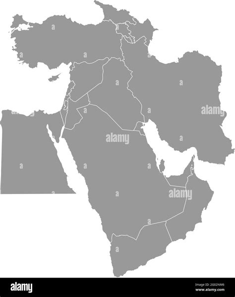 Blank Middle East Map With Borders
