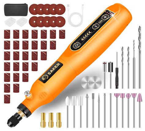 Saker Rotary Tool Kit, Cordless Rotary Tool, 5-Speed, Multi-Purpose 3.7V Power Rotary Tools Kit ...