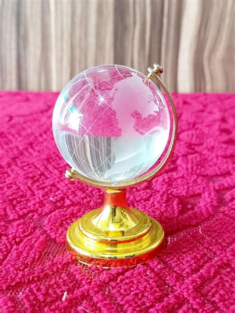 Buy BattlePoint Metal Rotating World Globe Crystal Globe With Golden ...