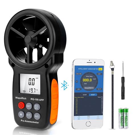 Buy WapoRich RQ-100-APP Anemometer Bluetooth, Handheld Anemometer with ...