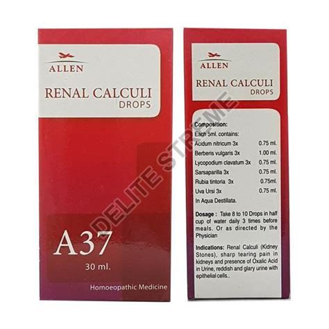 Allen A37 Renal Calculi Drops Exporter, Supplier from Delhi
