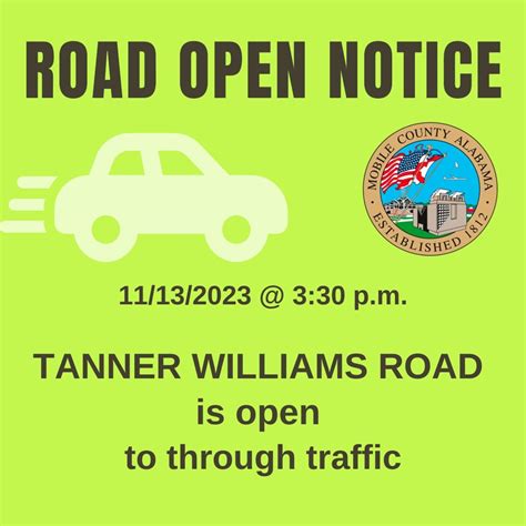 The closed portion of Tanner Williams road is reopened to through ...