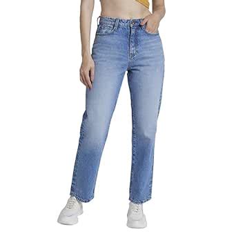 Buy Spykar Women Light Blue Cotton Wide Leg Fit Ankle Length Clean Look ...